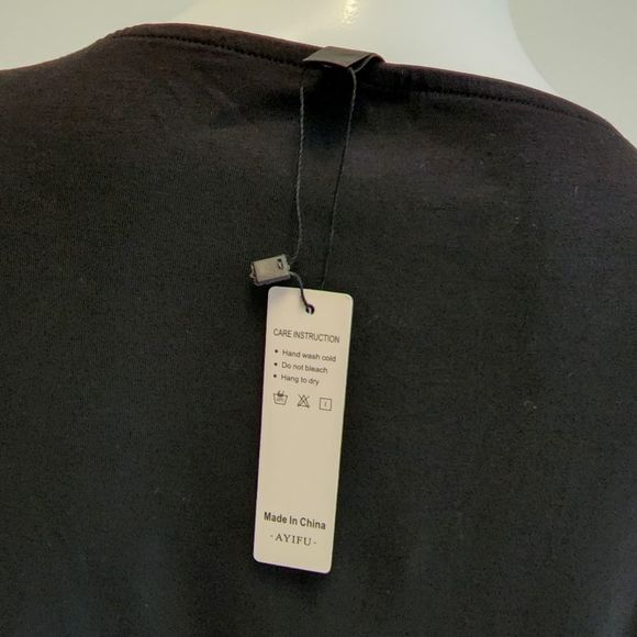 AYIFU Womens Short Sleeve Blouse, Light Grey, Asymmetric V-neck, Medium - Picture 8 of 9